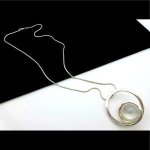 SterlingSilver Pools o Light/Crystal Ball Necklace